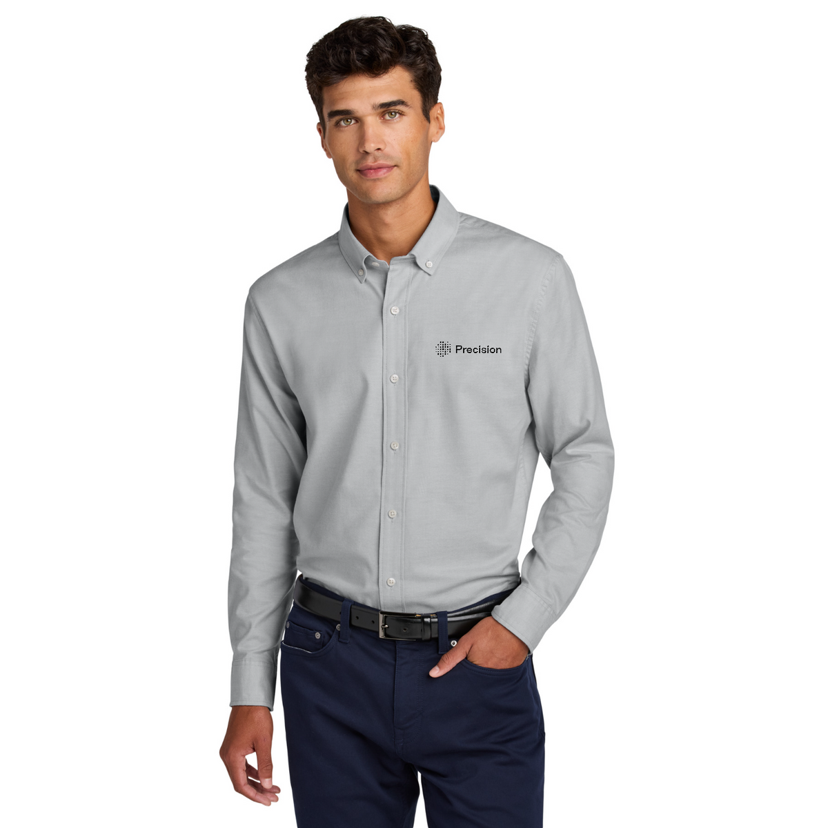 Mercer+Mettle Long Sleeve Modern Oxford Shirt - Embroidered — model