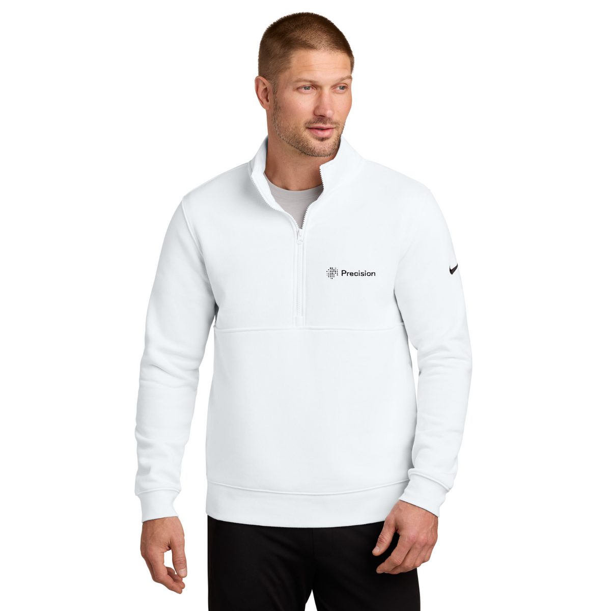 Nike Club Fleece Sleeve Swoosh 1/2-Zip - Embroidered — model
