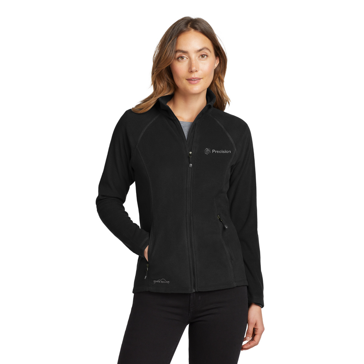 Eddie Bauer Women's Full-Zip Microfleece Jacket - Embroidered — model