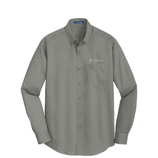 Port Authority SuperPro Twill Shirt - Embroidered — Monument Grey