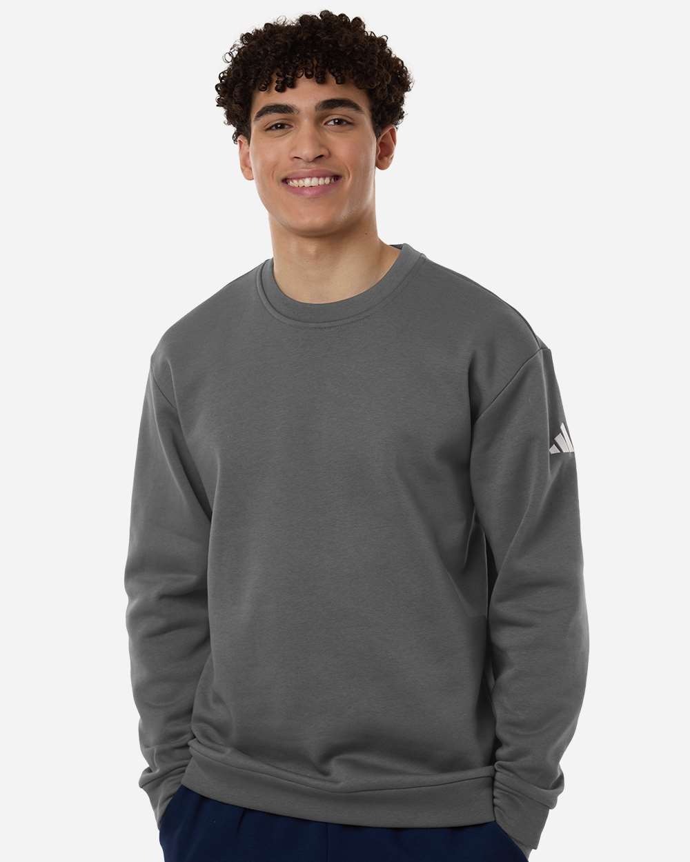 Adidas Men's Fleece Crewneck Sweatshirt - Embroidered