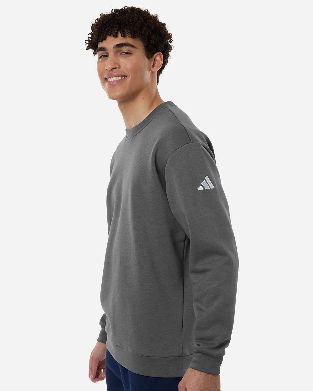 Adidas Men's Fleece Crewneck Sweatshirt - Embroidered
