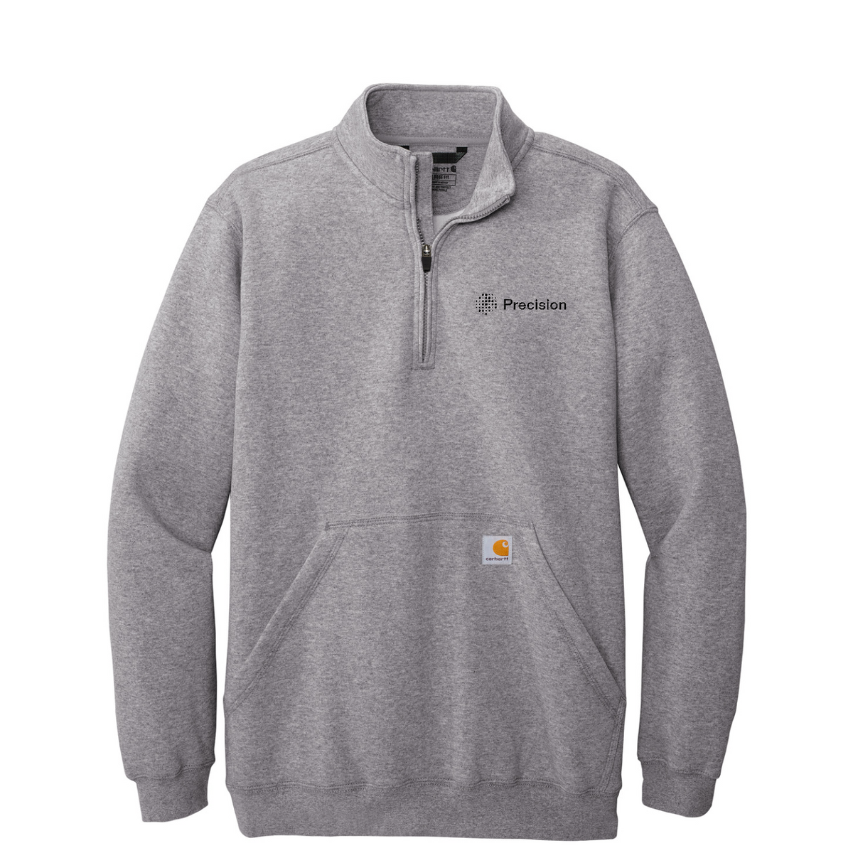 Carhartt Midweight 1/4-Zip Mock Neck Sweatshirt - Embroidered — Heather Grey