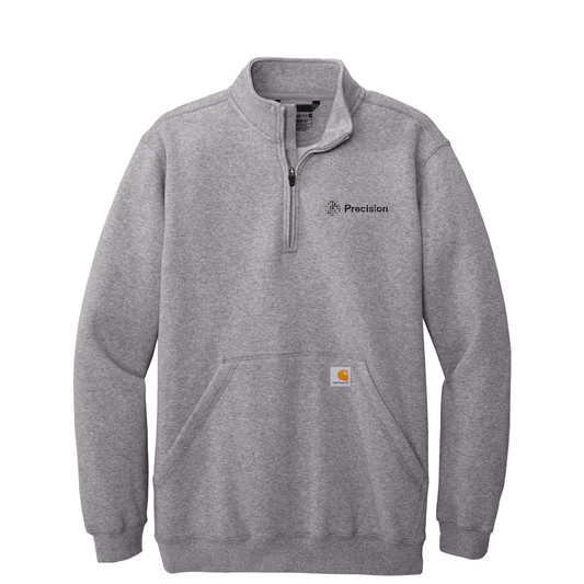 Carhartt Midweight 1/4-Zip Mock Neck Sweatshirt - Embroidered — Heather Grey