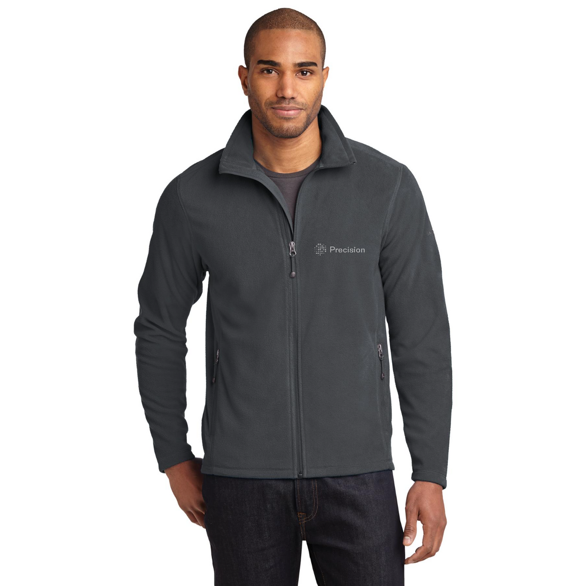 Eddie Bauer Full-Zip Microfleece Jacket - Embroidered — model