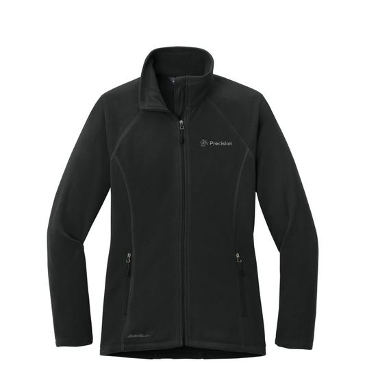 Eddie Bauer Women's Full-Zip Microfleece Jacket - Embroidered — Black