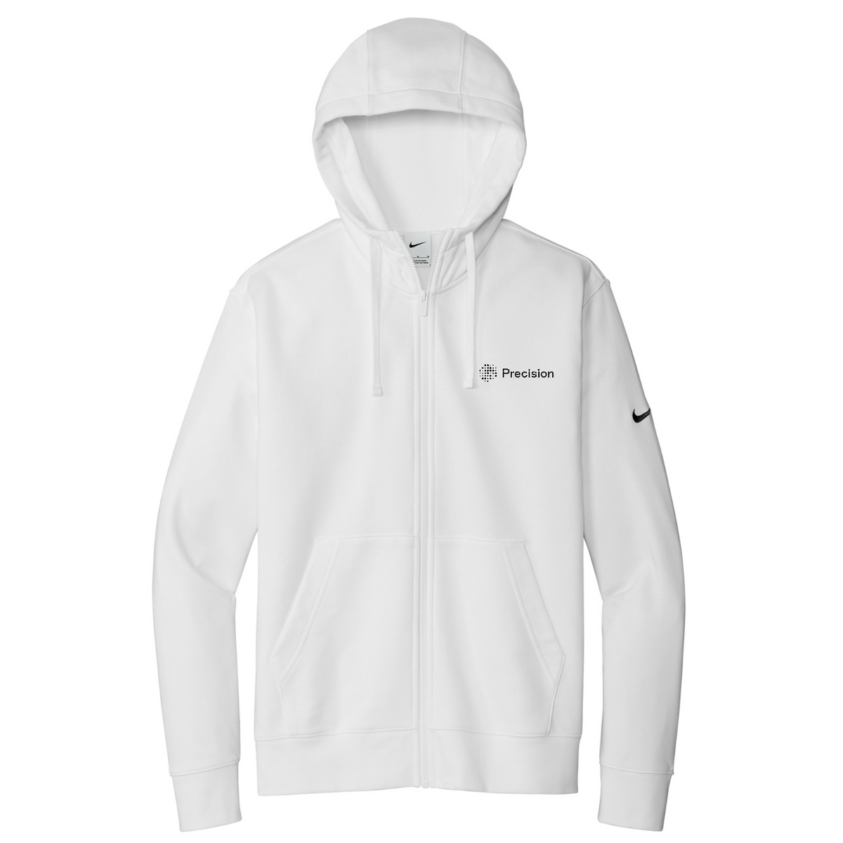 Nike Club Fleece Sleeve Swoosh Full-Zip Hoodie - Embroidered — White