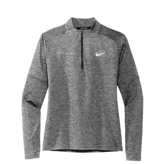 Nike Women's Dri-FIT Element 1/2-Zip Top - Embroidered — Black Heather