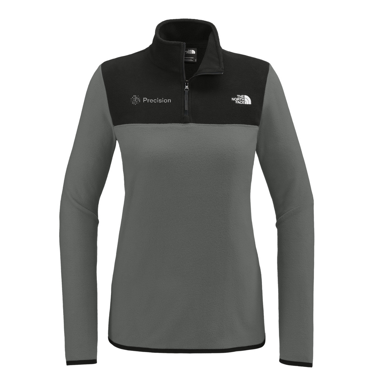 The North Face Women's Glacier 1/4-Zip Fleece - Embroidered — Asphalt Grey/ TNF Black