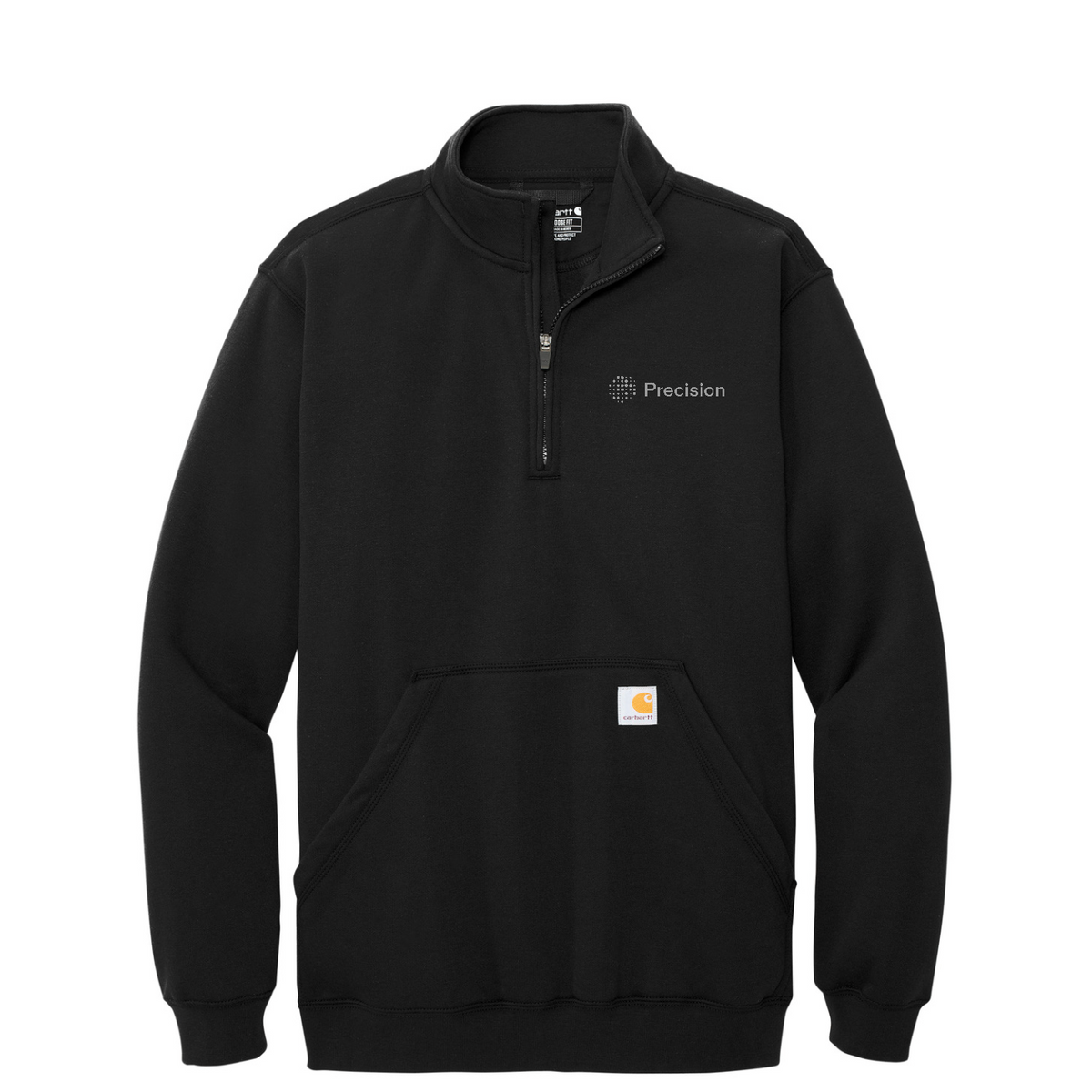 Carhartt Midweight 1/4-Zip Mock Neck Sweatshirt - Embroidered — Black