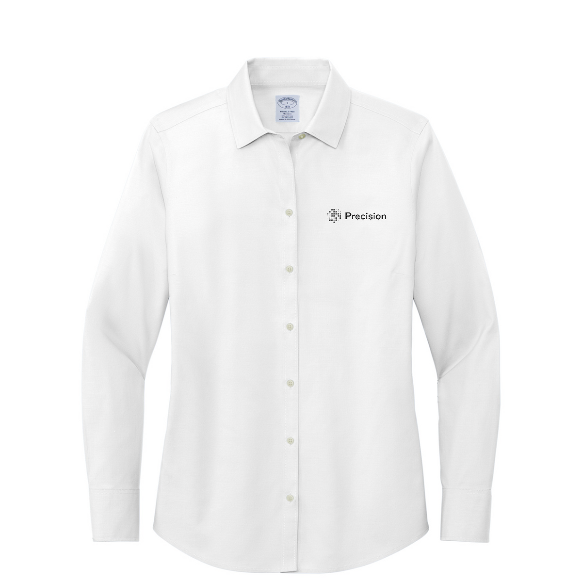 Brooks Brothers Women's Wrinkle-Free Stretch Pinpoint Shirt - Embroidered — White