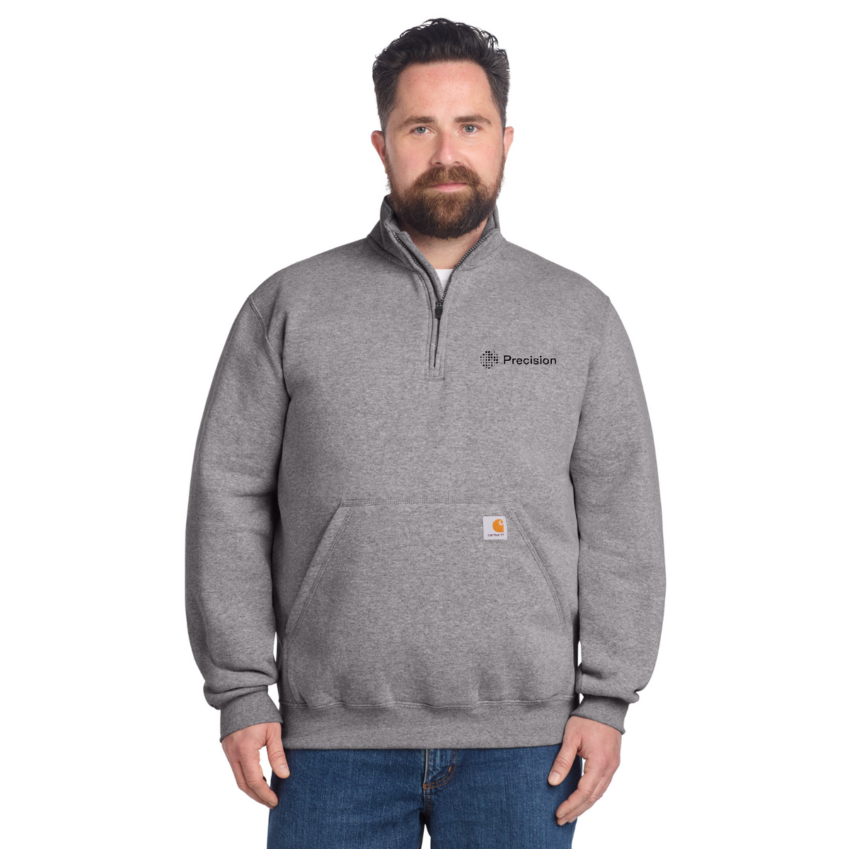 Carhartt Midweight 1/4-Zip Mock Neck Sweatshirt - Embroidered — model