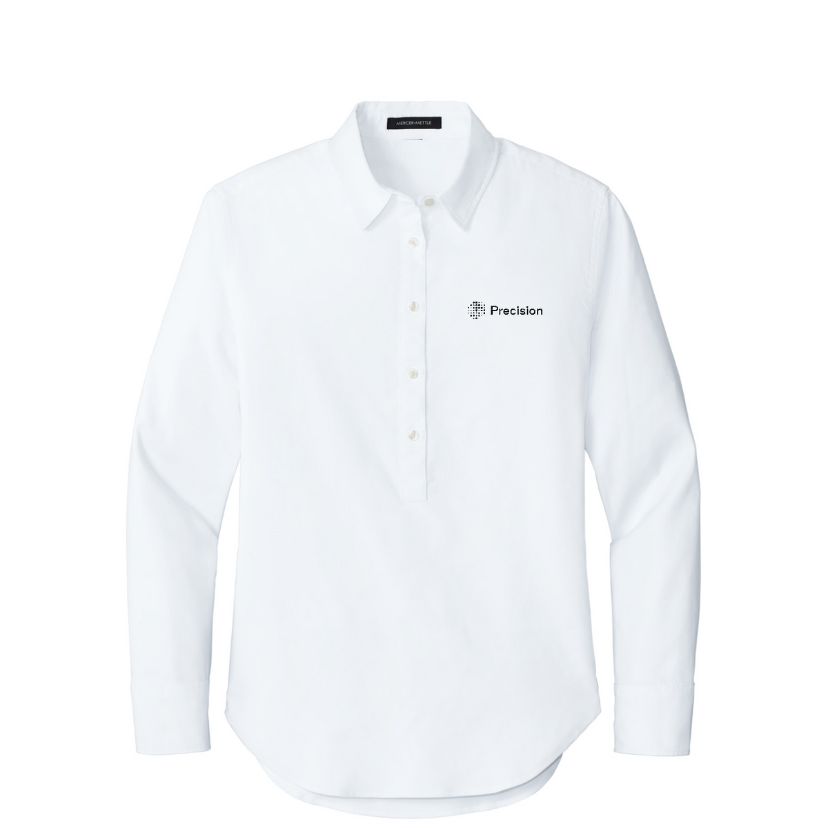 Mercer+Mettle Women's Long Sleeve Modern Oxford Shirt - Embroidered — White