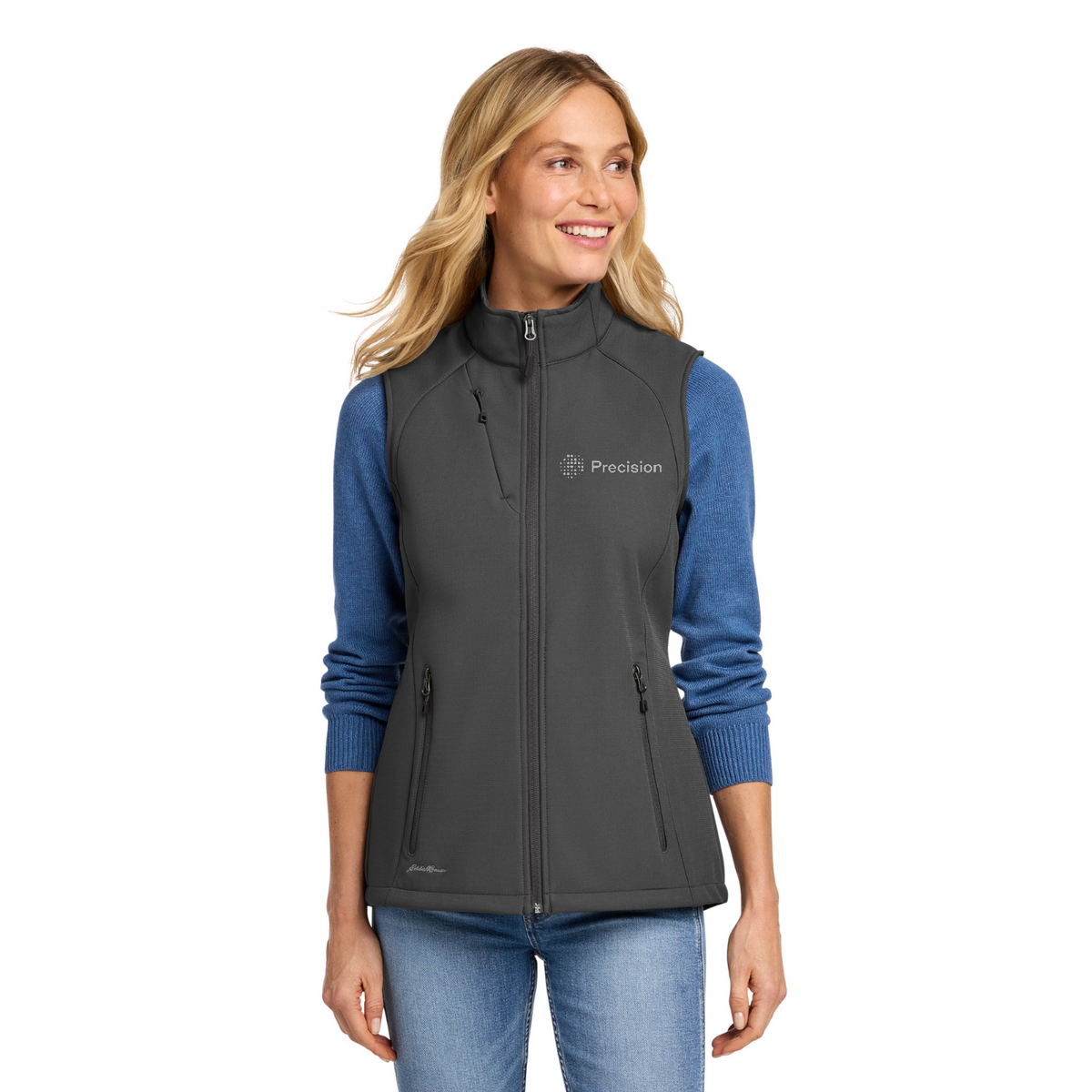 Eddie Bauer Women's Stretch Soft Shell Vest - Embroidered — model