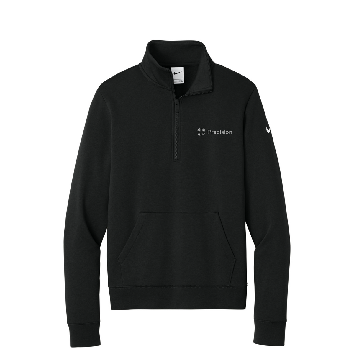 Nike Women's Club Fleece Sleeve Swoosh 1/2-Zip - Embroidered — Black