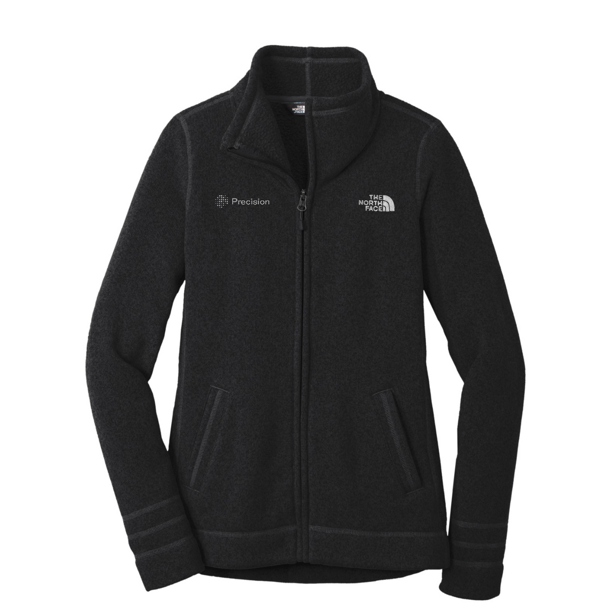 The North Face  Women's Sweater Fleece Jacket - Embroidered — TNF Black Heather