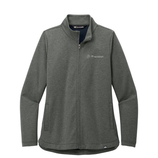 TravisMathew Women's Coveside Full-Zip - Embroidered — Dark Grey Heather