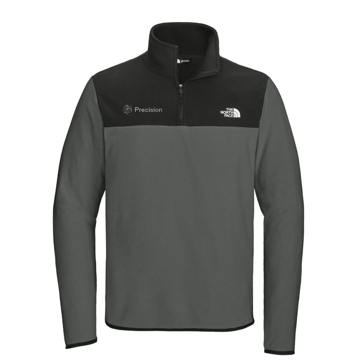 The North Face Glacier 1/4-Zip Fleece - Embroidered — Asphalt Grey/ TNF Black
