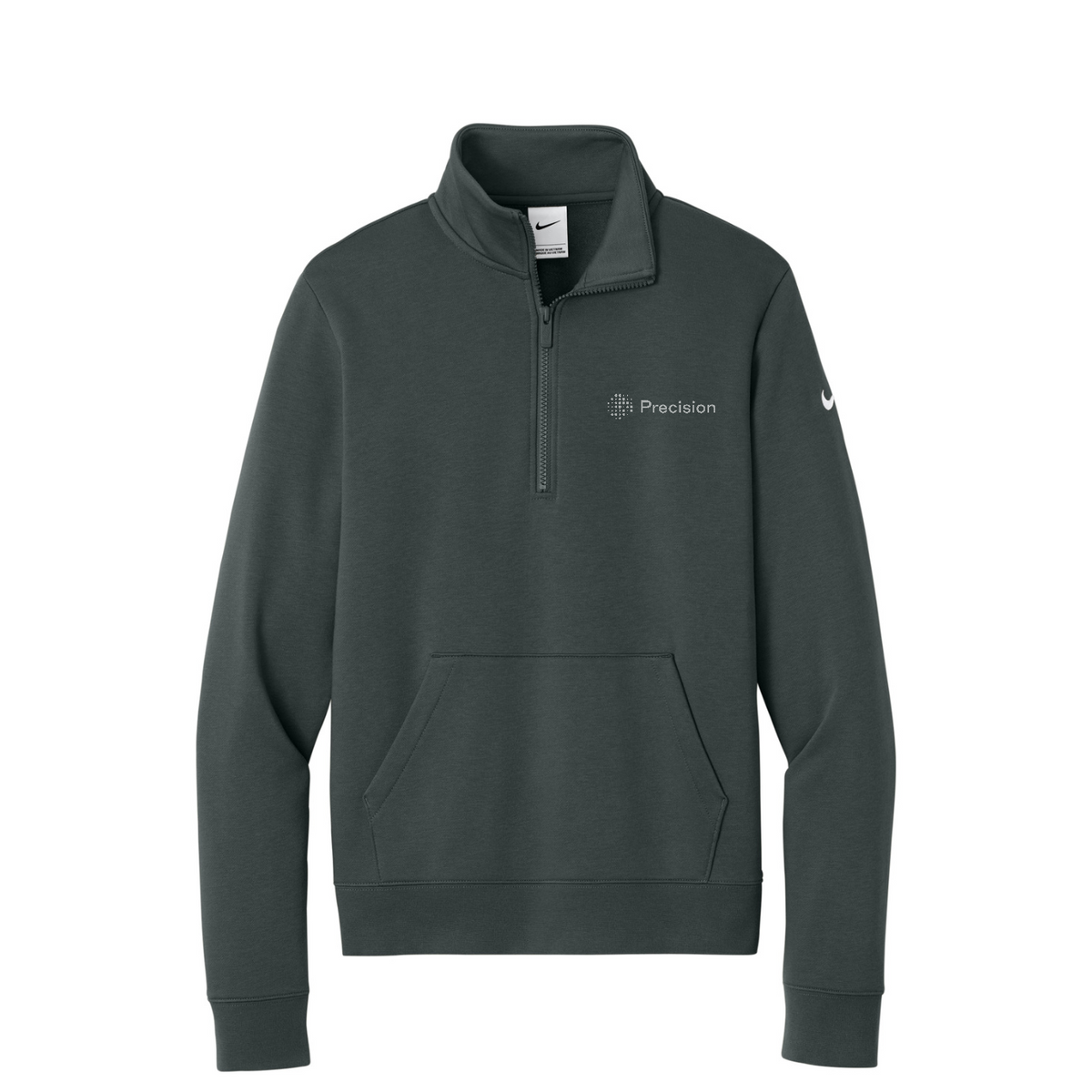 Nike Women's Club Fleece Sleeve Swoosh 1/2-Zip - Embroidered — Anthracite