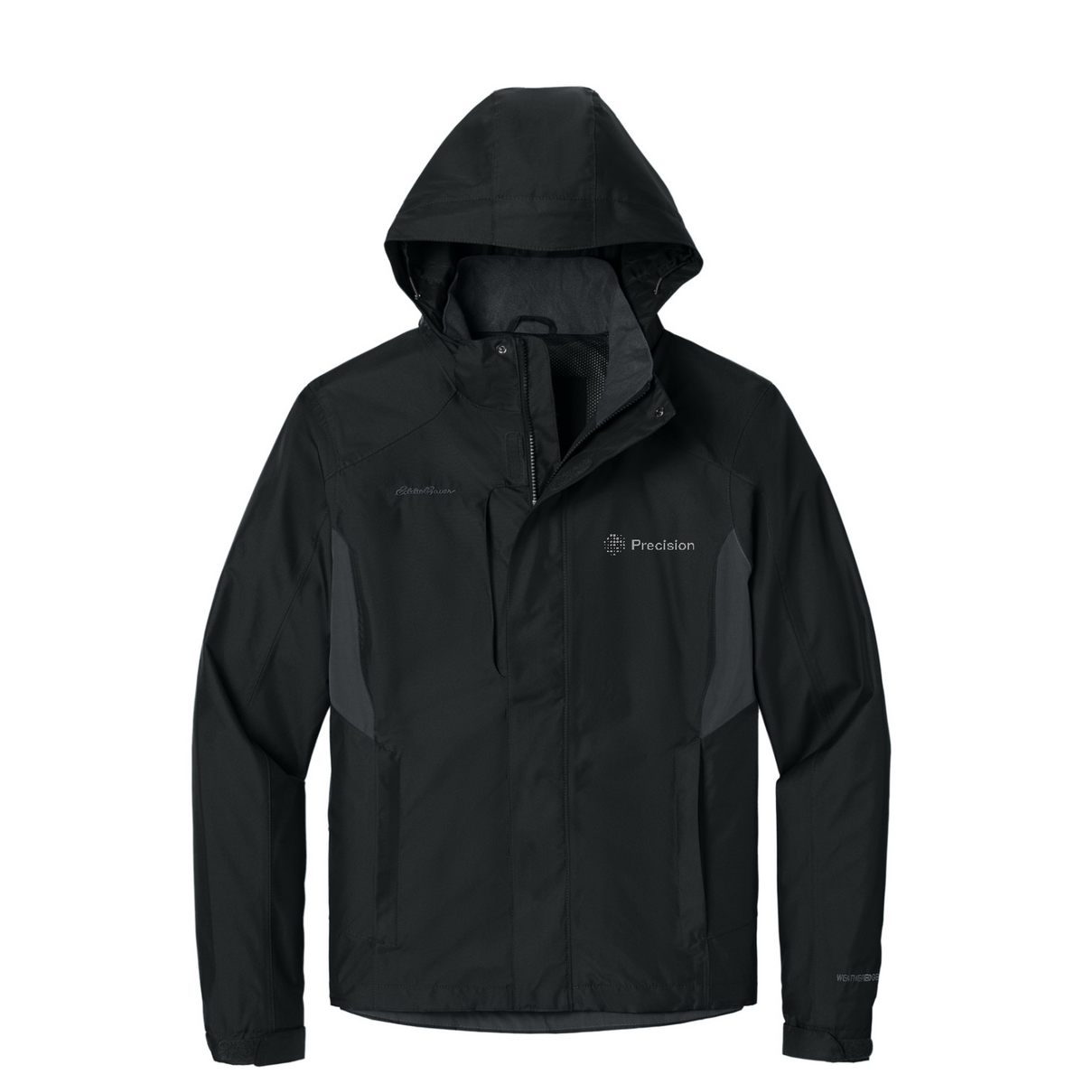 Eddie Bauer Rain Jacket - Embroidered — Black/ Steel Grey