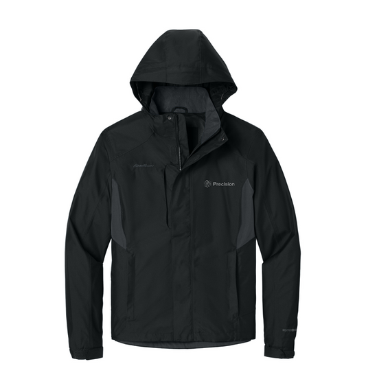 Eddie Bauer Rain Jacket - Embroidered — Black/ Steel Grey