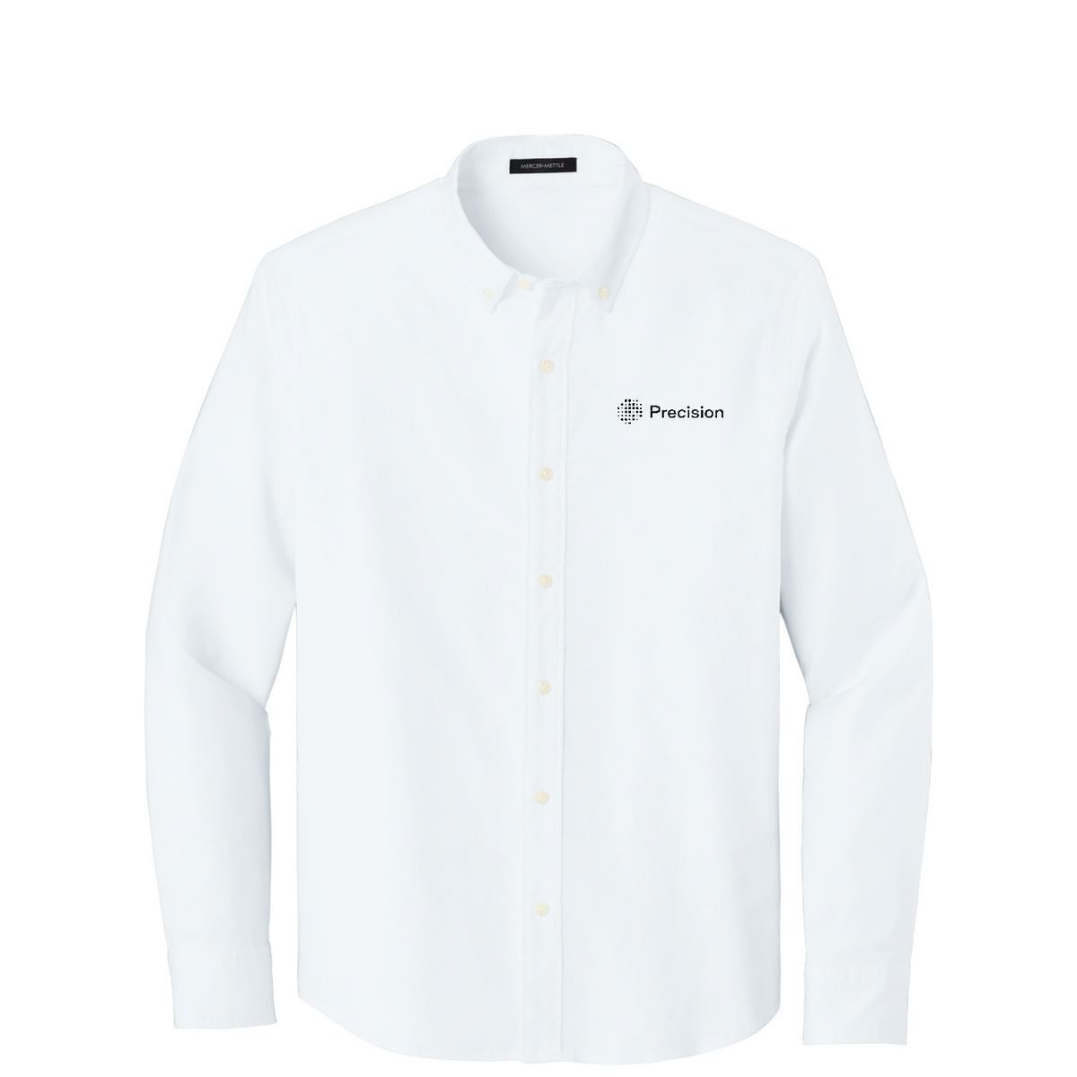 Mercer+Mettle Long Sleeve Modern Oxford Shirt - Embroidered — White