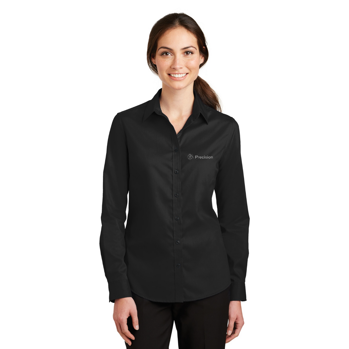 Port Authority Women's SuperPro Twill Shirt - Embroidered — model