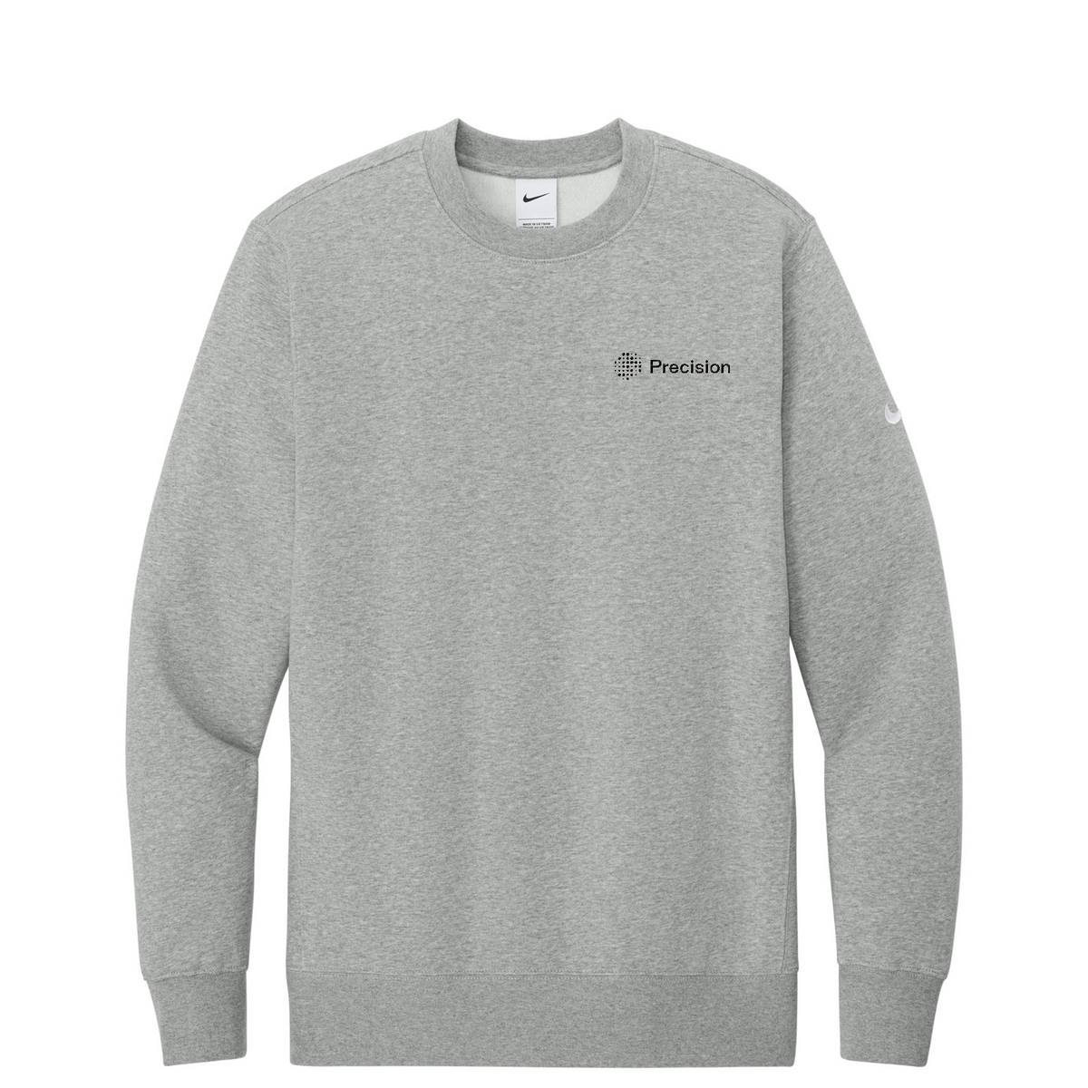 Nike Club Fleece Sleeve Swoosh Crew — Dark Grey Heather