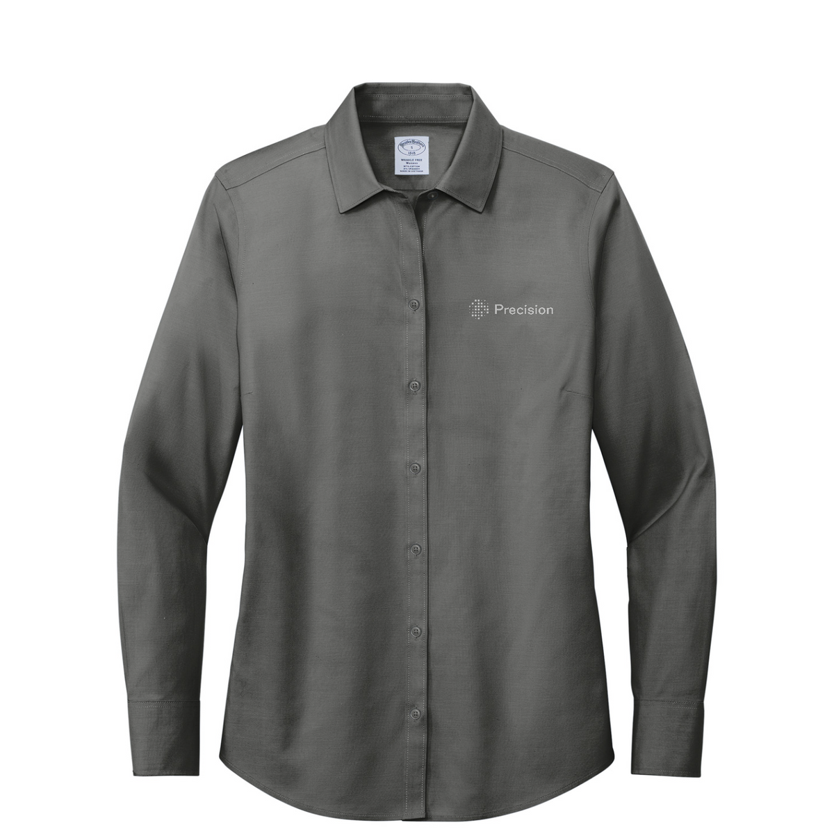 Brooks Brothers Women's Wrinkle-Free Stretch Pinpoint Shirt - Embroidered — Deep Black
